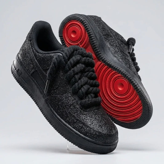 AF1 Custom Red Sole Crystal Edition