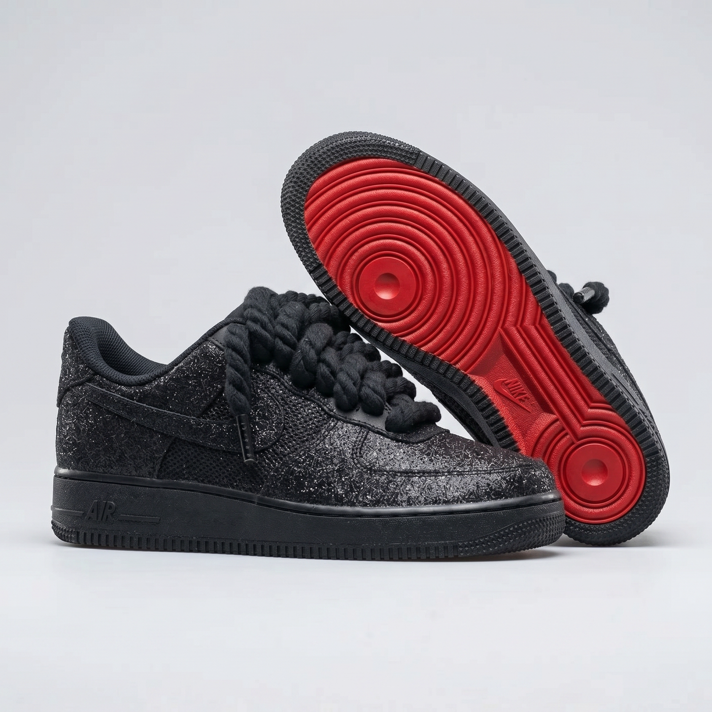 AF1 Custom Red Sole Crystal Edition